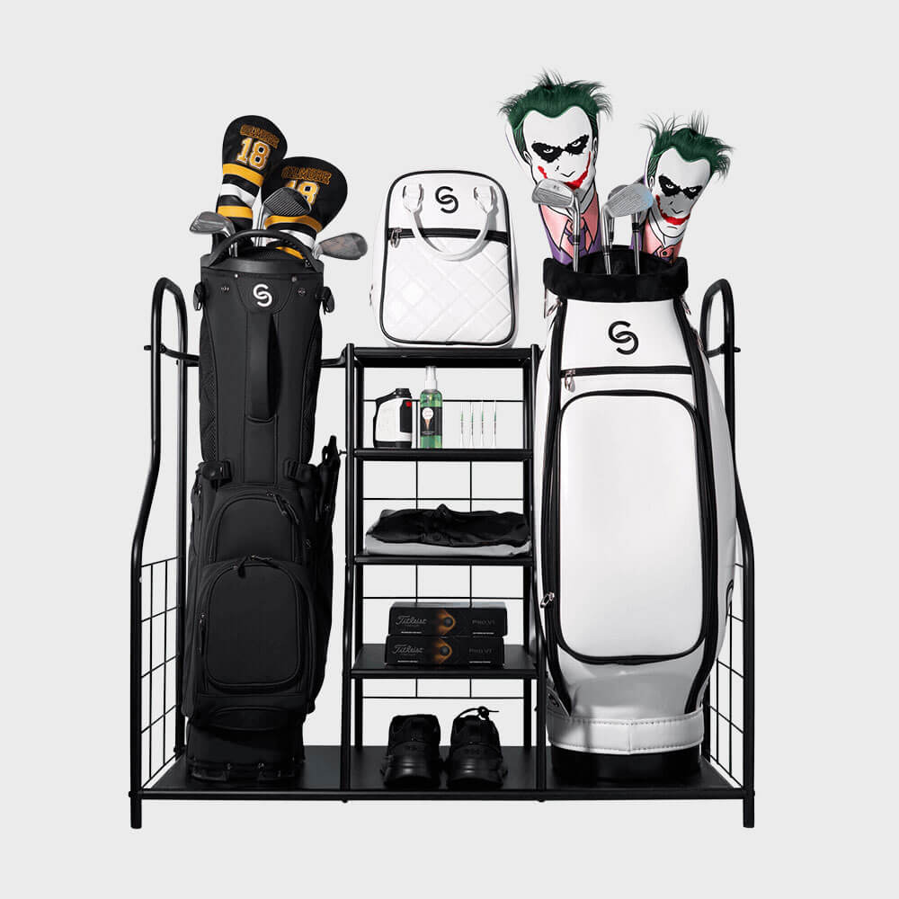 F-Series Golf Organizer Garage - Golf Bag Storage - Stand Holds 2